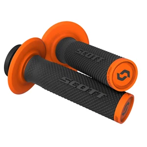 Scott SX II Lock on handle bar grips Double density Full Diamond Black Orange MX - Picture 1 of 2