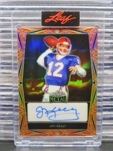 2023 Leaf Metal Halloween Exclusive Jim Kelly Pumpkin Auto Autograph #1/3 Bills