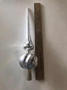 Weihnachten Silber glitzernde Endstück Kunststoff Baumspitze ca. 11 "hoch 2" breit - Bild 1 von 12