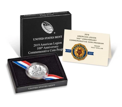 2019-S AMERICAN LEGION HALF DOLLAR ✪ PROOF FINISH ✪ 50C 100TH OGP COA ◢TRUSTED◣ Cover
