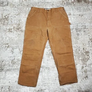 Carhartt Distressed Double Knee Work 40x32 Pants Loose Fit BO1 BRN MADE IN USA - Picture 1 of 12