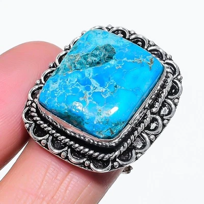 Anillo ajustable de piedras preciosas turquesa tibetana hecho a mano regalo joyería vintage VR 2797 Foto 1 de 4