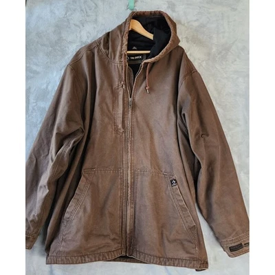Chaqueta de trabajo de lona DRI DUCK con capucha para hombre 4XL Laredo tela de roca forrada térmicamente Foto 1 de 4
