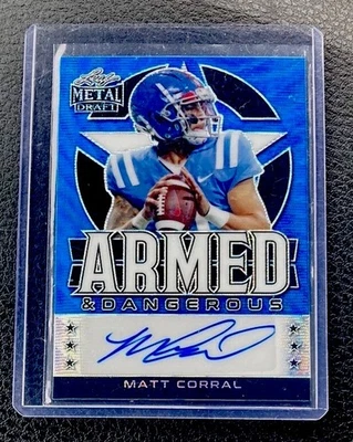 2022 LEAF METAL BLUE WAVE ARMED DANGEROUS 24/25 AUTO MATT CORRAL - Image 1 of 2