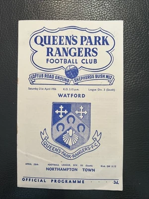 21.4.1956. Queens Park Rangers v Watford, (Div 3 South). - Image 1 of 2