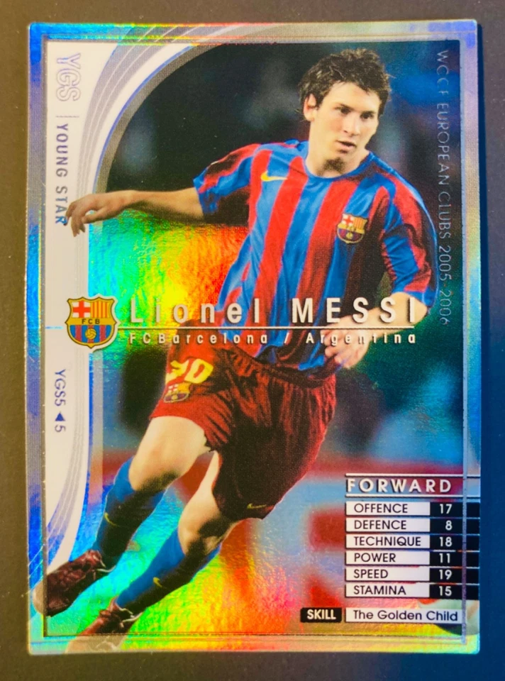 2005-06 Panini WCCF Clubes Europeos Young Star YGS Lionel Messi refractor raro Foto 1 de 2