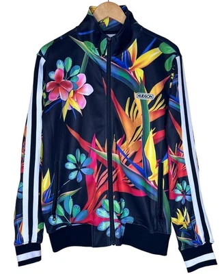 Chaqueta Hudson Outerwear Para Hombre Mediana Multicolor Floral Pista Cremallera Poliéster Nueva Foto 1 de 4