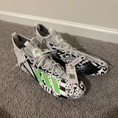 New! Mens US 15 ADIDAS FREAK 23 COMBINE FOOTBALL CLEATS GW1750 WHITE/GREEN/BLACK - Image 1 of 4