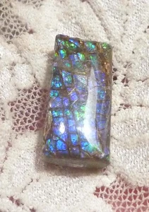 Blau Lila Ammolith Edelstein 19 x 9 mm Cabochon - Bild 1 von 3