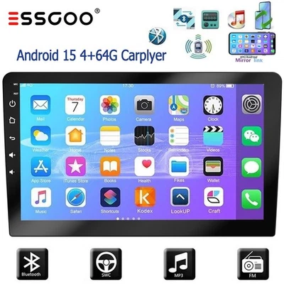 10.0"Android 15 Autoradio GPS Navi Bluetooth WiFi FM RDS MP5 Chat GPT 2DIN 4+64G - Bild 1 von 4