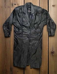 Vintage Wilson Lederjacke Gr. Small langer Mantel Damen Thinsulate Isolierung schwarz - Bild 1 von 14