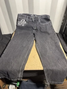 VERY RARE Men's Southpole Black Baggy Jeans Embroidered Y2K - Size 34 - Picture 1 of 4