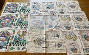 Lot 9 Daisy Kingdom  Applique Cut & Sew Fabric Panels Bunny Rabbit Easter - Picture 1 of 8