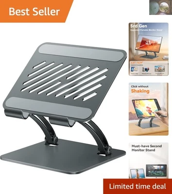 Soporte portátil para tableta de aluminio de doble varilla - Sujeción segura para dispositivos de 4,7-16,9" Foto 1 de 4