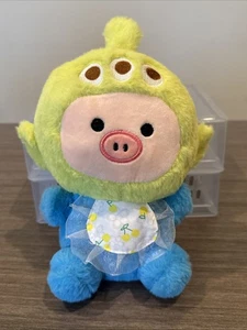 Kawaii Pink Pig Piggie Plush In Alien Costume Stuffed Animal Toy 8” - Picture 1 of 3