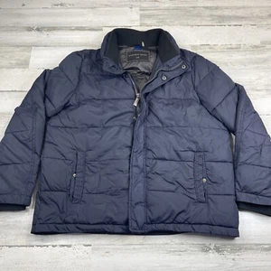 Andrew Marc Puffer Winter Jacket Mens Large Blue Zip Up Long Sleeve Ski - Picture 1 of 10