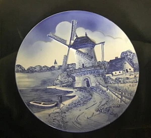 Western Germany Delfter Blau12” 3D Wandteller Dutch Scene #8955B 12” - Bild 1 von 6
