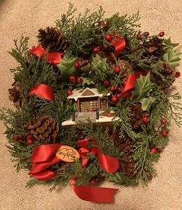 Dept 56 Terry Redlin “Evening with Friends” Christmas Weath 2008 - Picture 1 of 12
