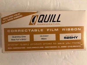 Quill Correctable Typewriter Ribbon 525HY (700-1135) NOS for IBM Selectric II - Picture 1 of 3