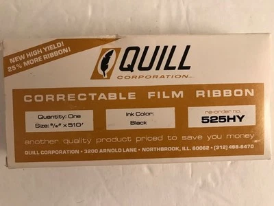 Quill Correctable Typewriter Ribbon 525HY (700-1135) NOS for IBM Selectric II - Image 1 of 3