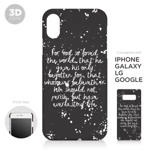 Bible Scripture John 3:16 Matte Phonecase for iPhone Galaxy LG Pixel - Picture 1 of 5
