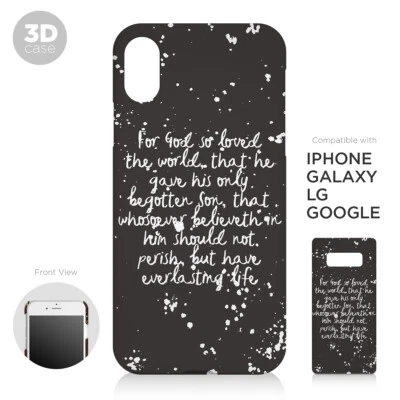 Funda de teléfono mate Bible Scripture John 3:16 para iPhone Galaxy LG Pixel  Foto 1 de 4