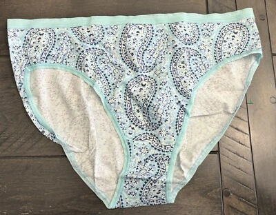 Nwt Victoria's Secret XL High Leg Brief Paisley Light Blue - Image 1 of 3