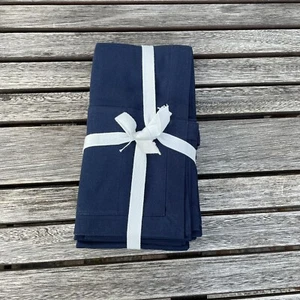 Juego de 4 servilletas de bolsillo para vajilla Williams Sonoma azul marino nuevas sin etiquetas - Imagen 1 de 4