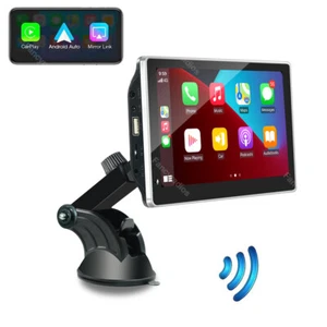 7" Portable Car Stereo Wireless Apple CarPlay Android Auto FM Radio Touch Screen - Picture 1 of 21