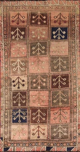 Alfombra de lana semiantigua de diseño tradicional de jardín hecha a mano 4x7 para dormitorio - Imagen 1 de 22