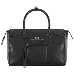 Holdall Black Leather Weekend Bag Outdoor Duffel Travel Gym Cow Hide Leather Bag - Picture 1 of 8