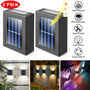 Solar 2LED Cubierta Luz Camino Jardín Porche Escalera Paso Valla Lámpara Exterior - Imagen 1 de 31