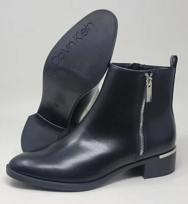 Calvin Klein Women's Deona2 Block Heel Ankle Boots Booties Black Size 11M New - Image 1 of 4