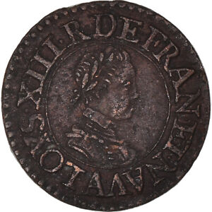 [#1170169] Coin, France, Louis XIII, Denier tournois, 1621, Paris, AU (55-58)