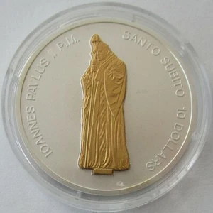 Nauru 10 Dollars 2007 Papst Johannes Paul II. Santo Subito 1 Oz Silber - Bild 1 von 2