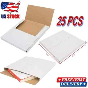 25 PIEZAS Cajas de correo de envío de LP de vinilo blanco 12,5"x12,5"x1" Caja de papel de álbum - Imagen 1 de 17