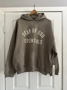 Fear of God Essentials Heather Grey Fleece Hoodie Size Small - Picture 1 of 6