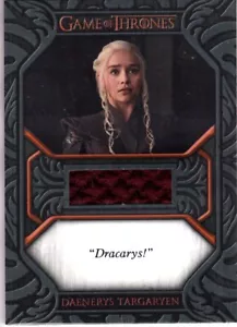 2021 Game of Thrones Iron AnnIversary DAENERYS TARGARYEN Quotes COSTUM RELIC QC2 - Picture 1 of 1