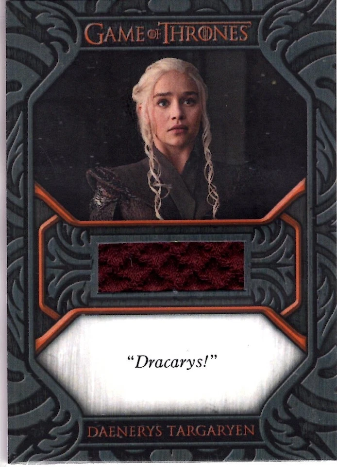 2021 Game of Thrones Iron AnnIversary DAENERYS TARGARYEN Quotes COSTUM RELIC QC2 - Image 1 of 1