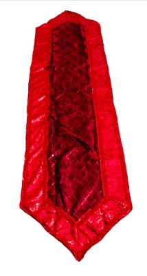 Melrose Deep Garnet Red Table Runner Diamond Pattern 16x70in Sequins  - Image 1 of 3