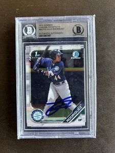 2019 Bowman Chrome JULIO RODRIGUEZ 1st Bowman BGS Authentic Auto #BCP33 Mariners - Picture 1 of 2