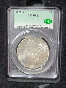 1878 S Morgan Silver Dollar CAC MS 63 Semi Proof Like $1 CAC - Picture 1 of 2