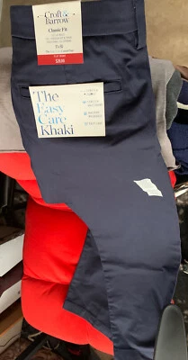 CROFT & BARROW Dress  Pants Easy Care Flat 31x30 Flex Waist Classic Fit Blue - Image 1 of 4