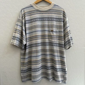Vintage 80s Billabong Striped Surf Shirt XL Blue - Picture 1 of 6