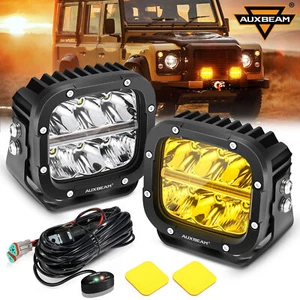AUXBEAM 2X 5"inch LED Light Pods Spot Amber DRL Driving Fog Lamps For Ford F-150 - Picture 1 of 12