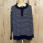 American Eagle Blue and White Striped Jegging Fit Sweater Size L