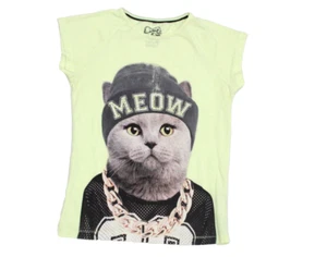 C&A T-Shirt Oberteil Mädchen Gr. 158/164 gelb Katze Meow - Bild 1 von 1