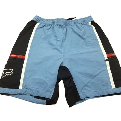 Fox Racing Inc. Mountain Bike Shorts Men's L Black Blue Padded Liner Drawstring - Image 1 of 4