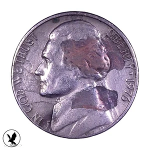 1976 P Jefferson Nickel, Lamination Mint Error on Obverse & Reverse, Exact Coin - Picture 1 of 2