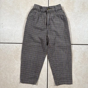 Harvard Social Club Vintage Toddler Size 5 Pants Plaid Brown Stripe Cotton - Picture 1 of 13